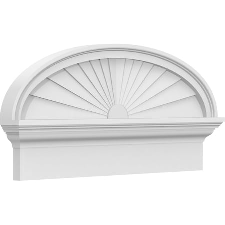 Ekena Millwork Elliptical Sunburst Architectural Grade PVC Combination Pediment, 28"W x 13-7/8"H x 2-3/4"P PEDPC028X140ELL01